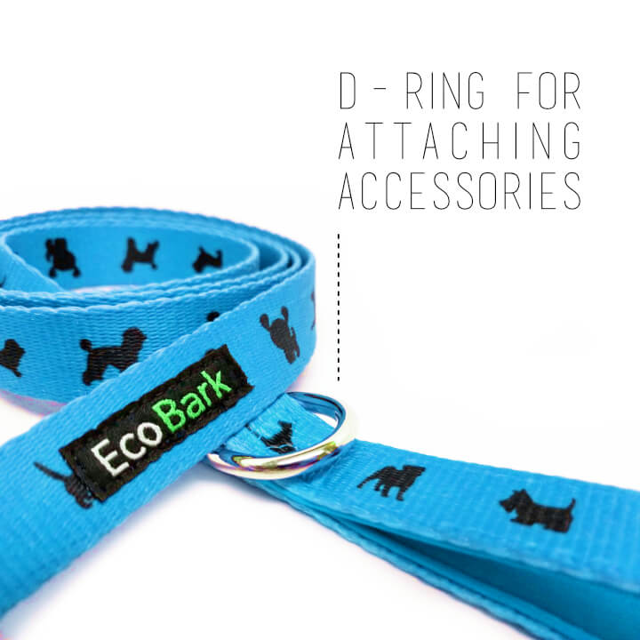 Dog Leash EcoBark Sky Blue Leash- Padded Comfort Grip Padded - gallery product image for dog leash
