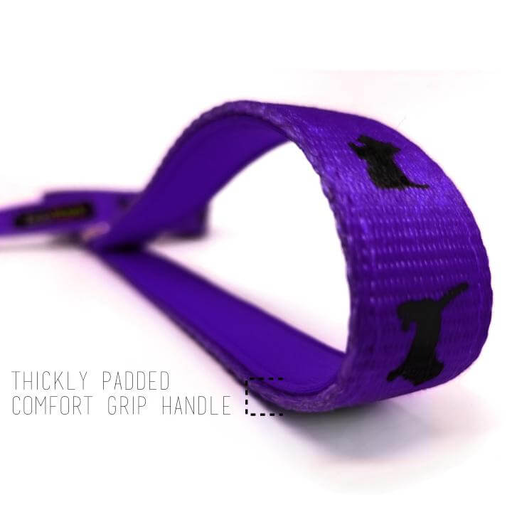 Dog Leash EcoBark Purple Leash- Padded Comfort Grip Leash - gallery product image for dog leash