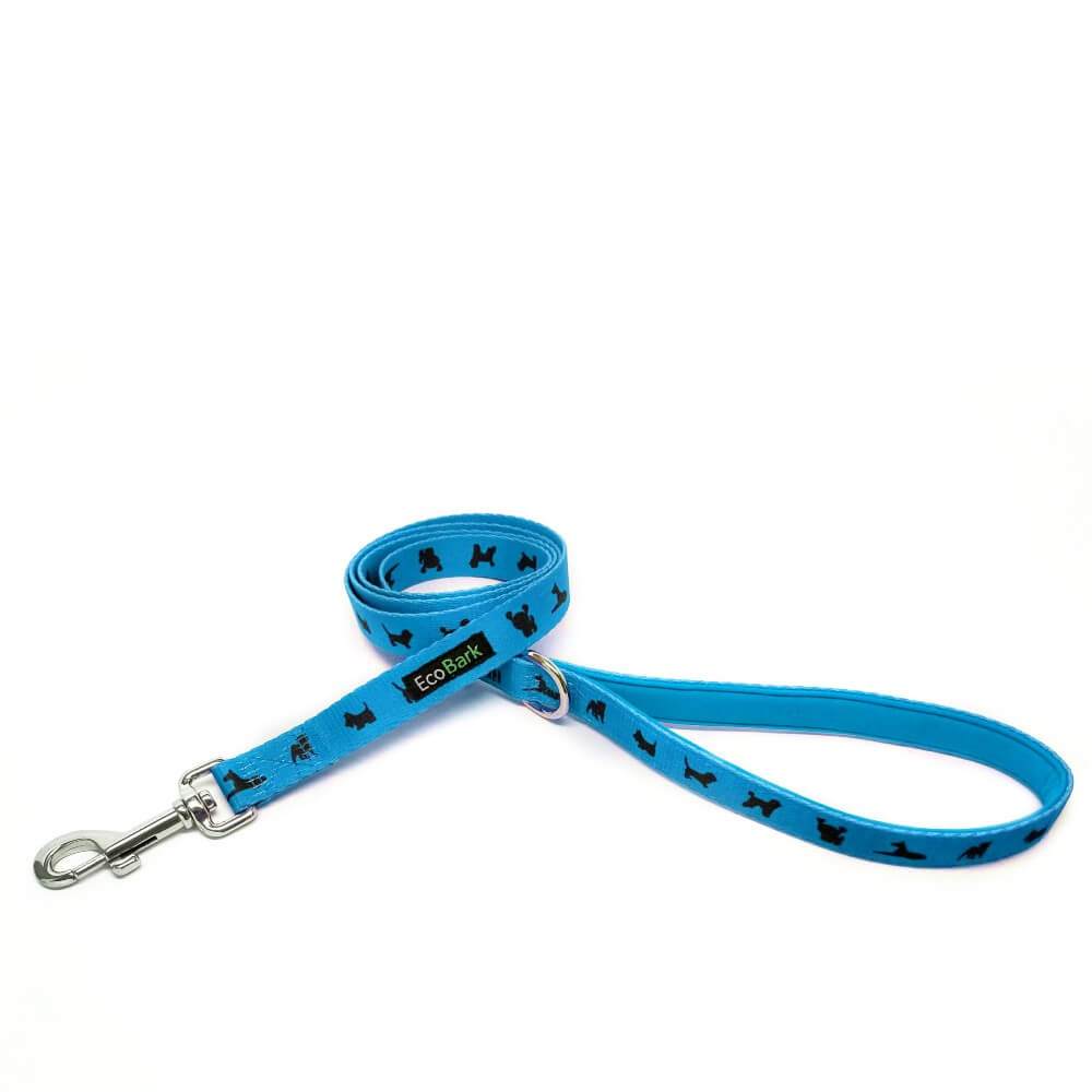 Dog Leash EcoBark Sky Blue Leash- Padded Comfort Grip Padded - gallery product image for dog leash