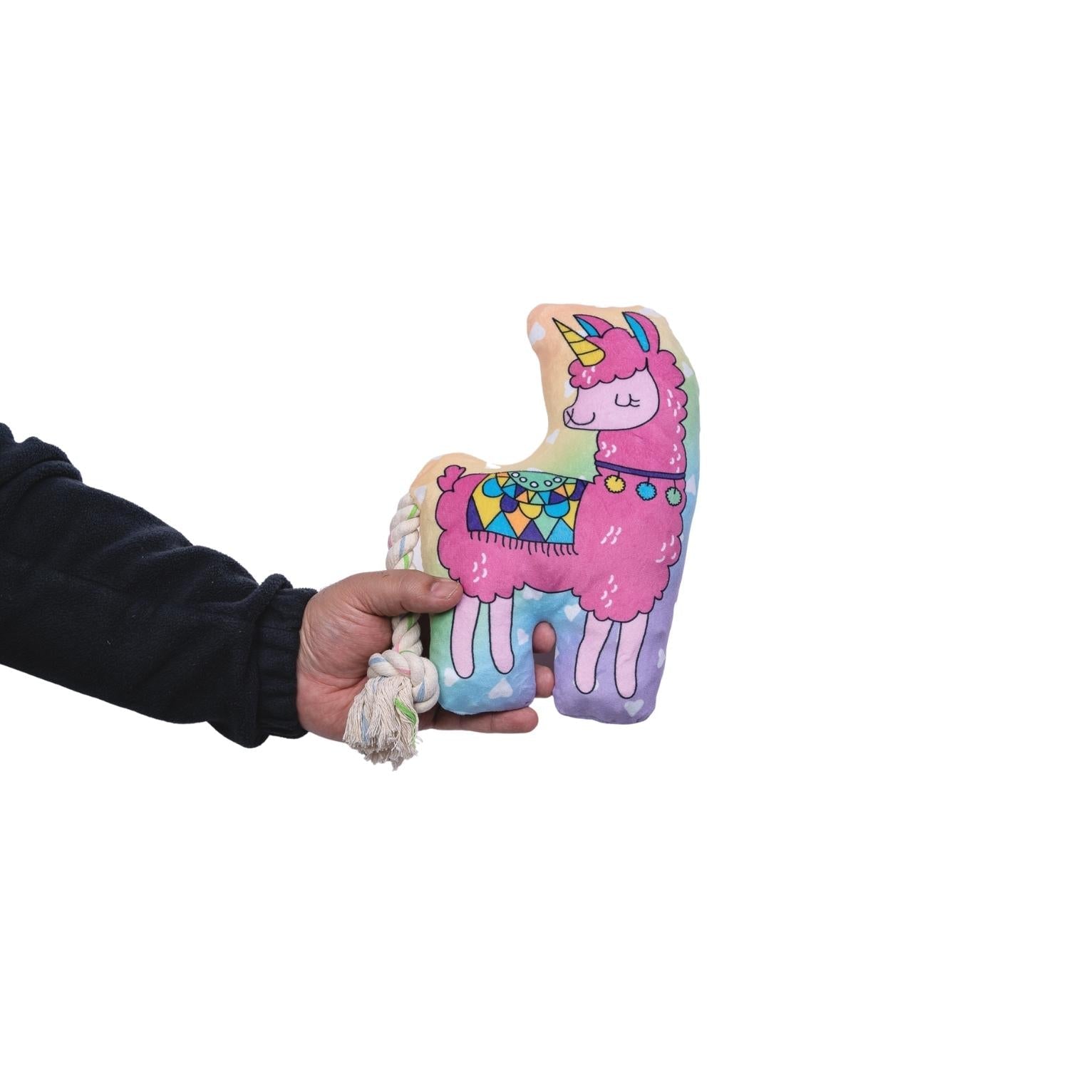 Dog Treats Magical Llama Plush Toy with Squeaker Crinkle - gallery product image for dog treats