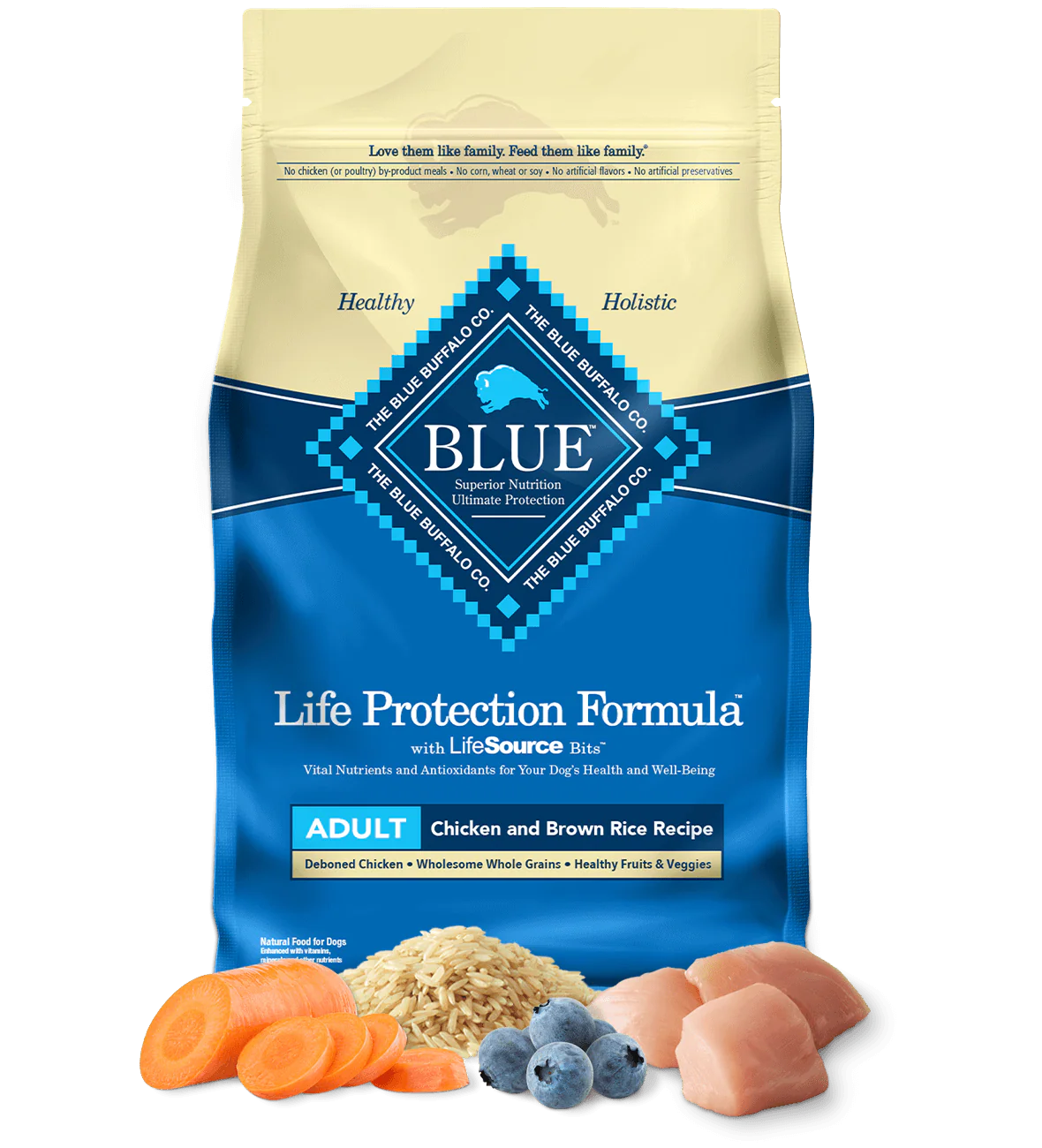 Blue Buffalo Adult Chicken And Brown Rice Dry Dog Food Dry - main product image