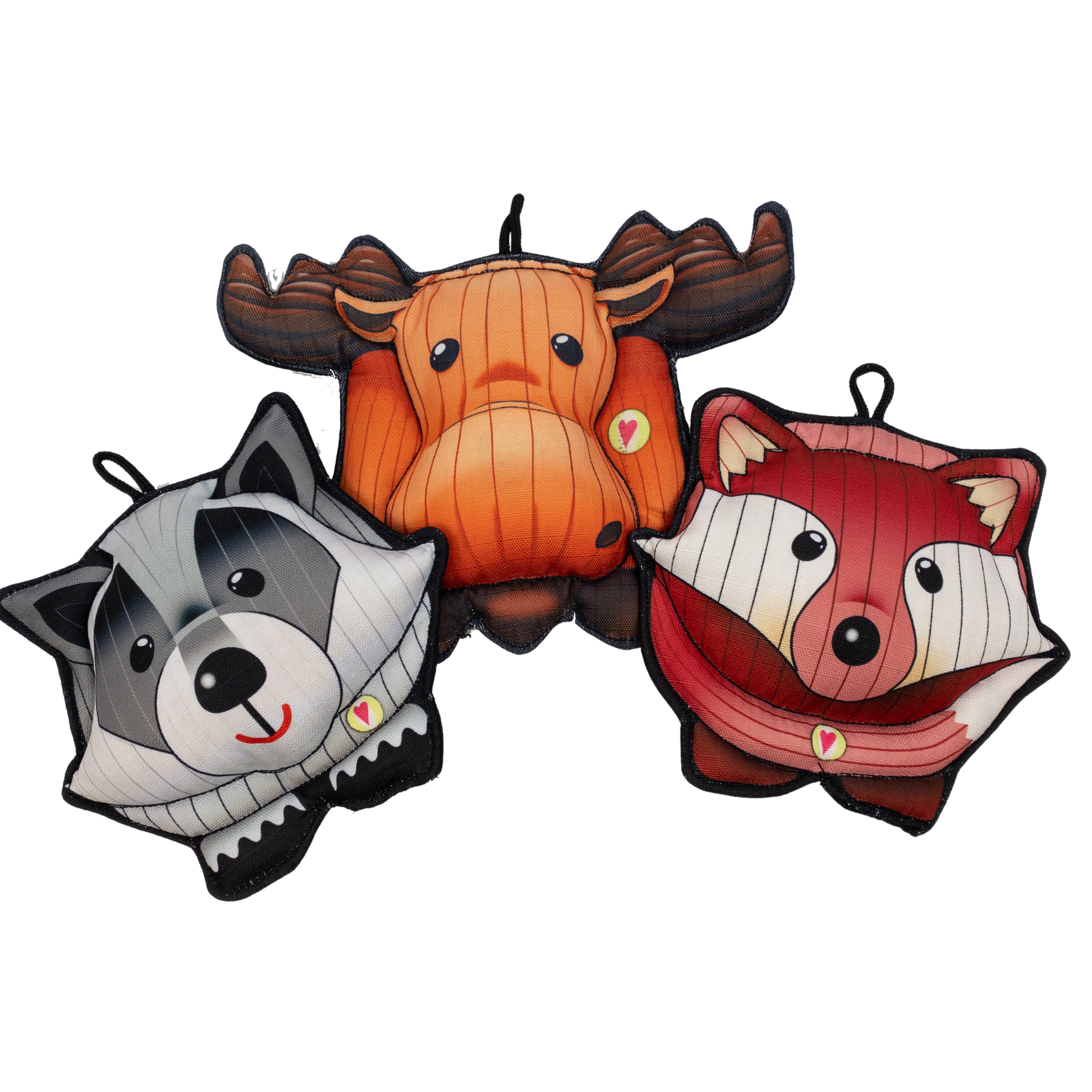 Dog Toy HuggleTuff Puffies Woodland Friends Plush Toys Pack main product image for dogs and cats