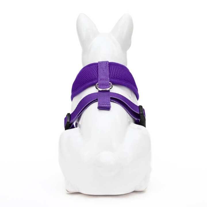 Dog Harness EcoBark Purple Harness Over-the-Head Soft Mesh - close up product image for dog harness