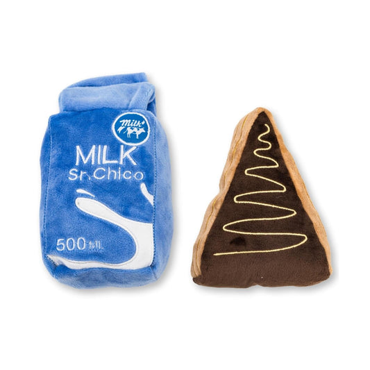 Dog Treats Cake Slice Milk Midnight Snack Plush Toy Gift - detail product image for dog treats