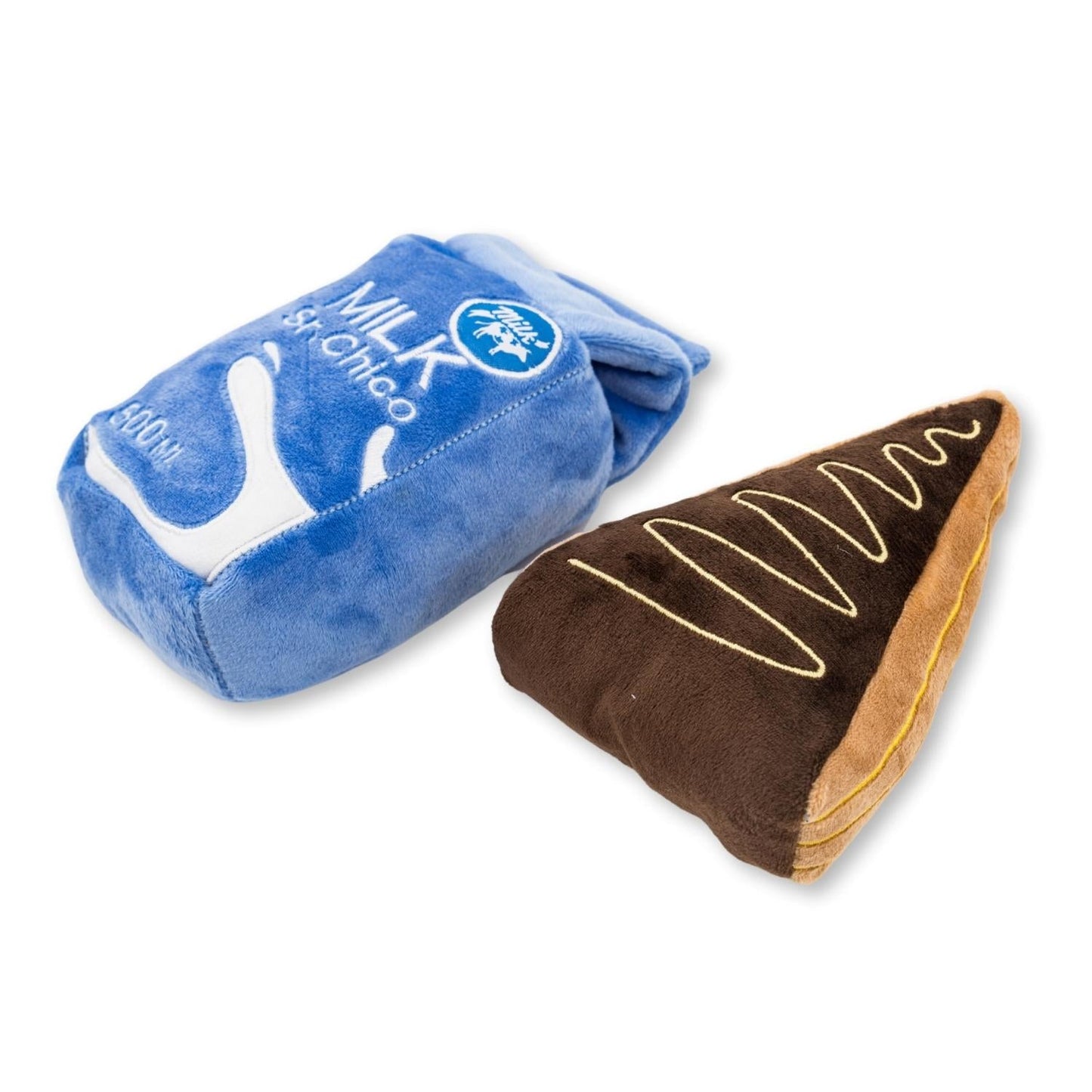 Dog Treats Cake Slice Milk Midnight Snack Plush Toy Gift - close up product image for dog treats