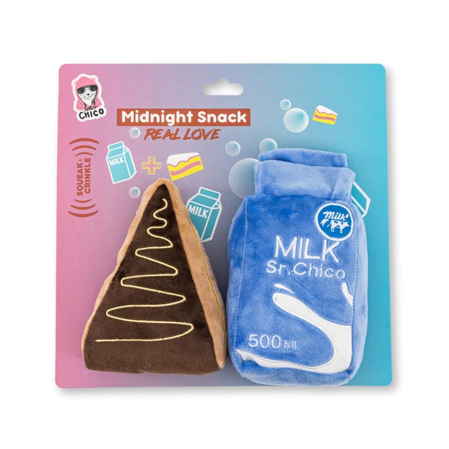 Dog Treats Cake Slice Milk Midnight Snack Plush Toy Gift - main product image for dog treats
