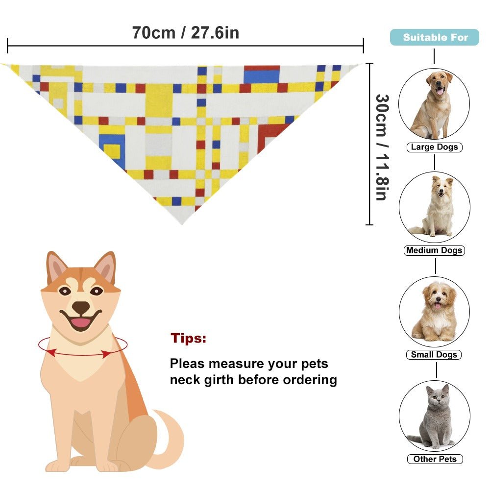 Pet Supply Mondrian Broadway Boogie Woogie Scarf for Comfort main product image for dogs and cats
