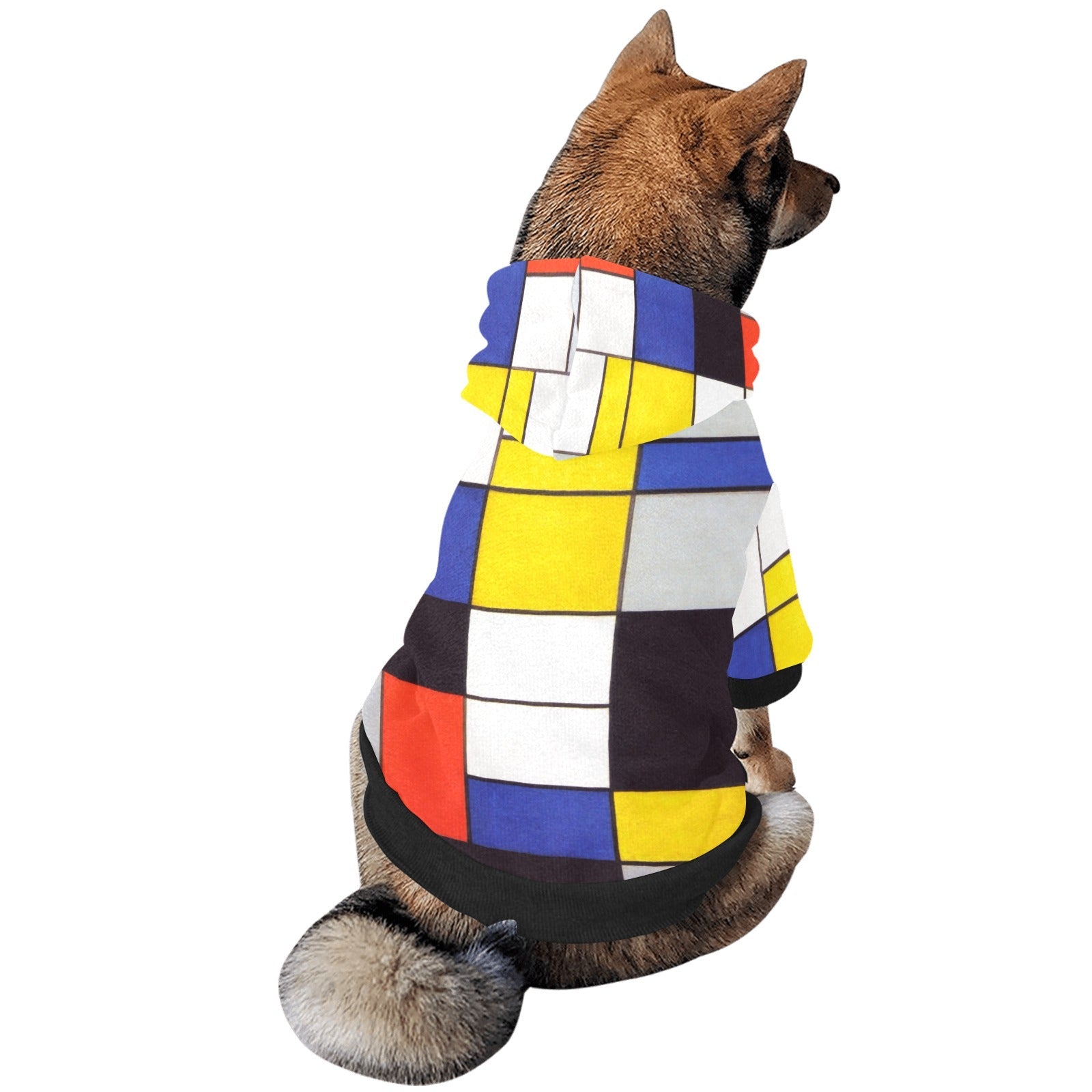Pet Apparel Mondrian Composition Button Hoodie for Daily Use main product image for dogs and cats