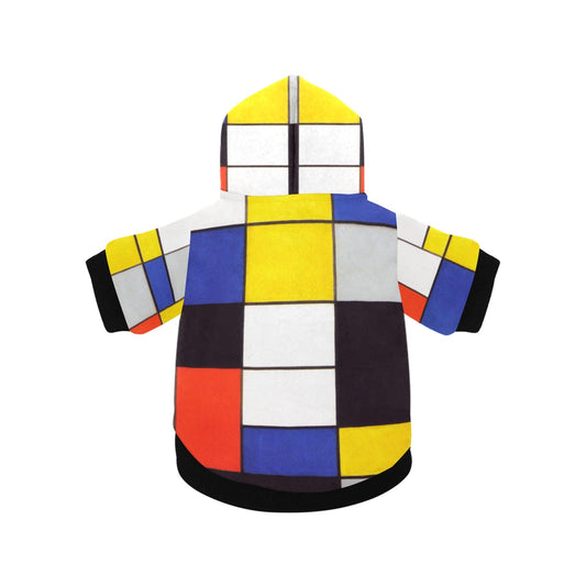 Pet Apparel Mondrian Composition Button Hoodie for Daily Use main product image for dogs and cats