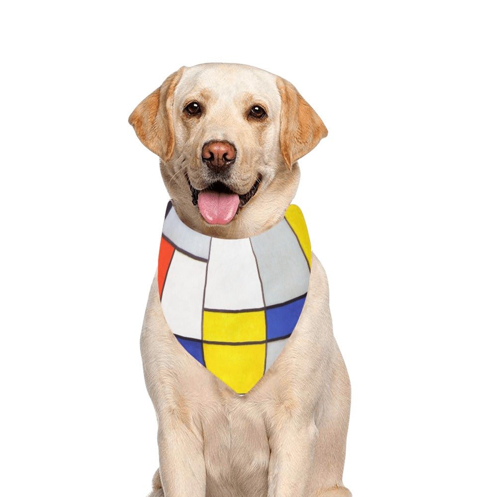 Pet Apparel Mondrian Composition Double-Sided Bandana t main product image for dogs and cats