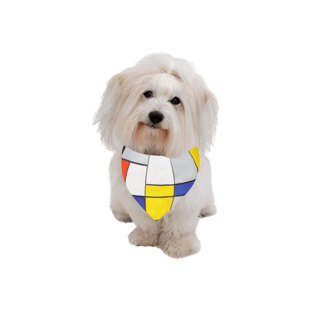 Pet Apparel Mondrian Composition Double-Sided Bandana t main product image for dogs and cats