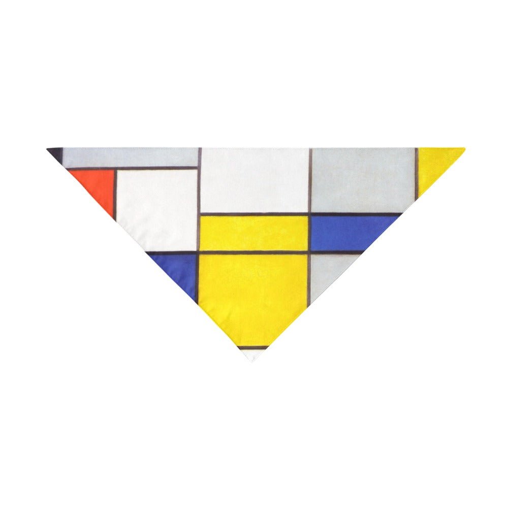 Pet Apparel Mondrian Composition Double-Sided Bandana t main product image for dogs and cats
