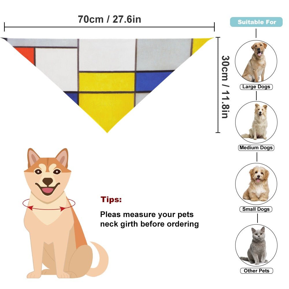 Pet Supply Mondrian Composition Scarf for Daily Use main product image for dogs and cats