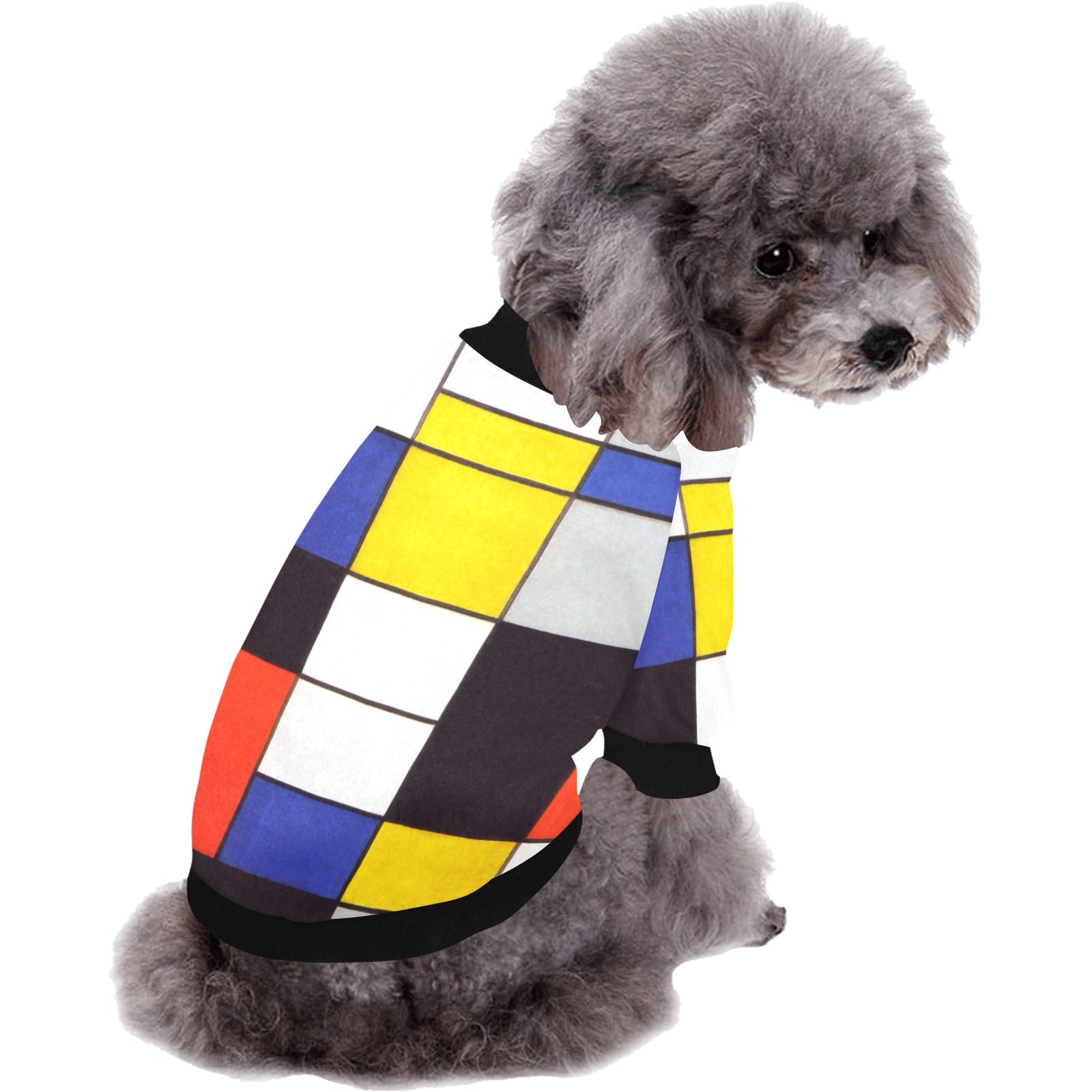 Pet Apparel Mondrian Composition Round Neck Shirt l main product image for dogs and cats