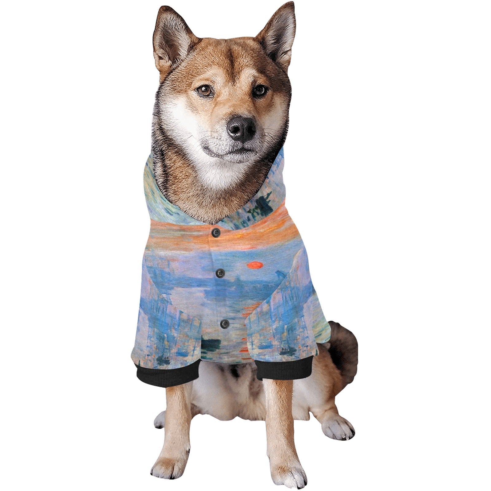 Pet Apparel Monet Impression Sunrise Button Hoodie l main product image for dogs and cats