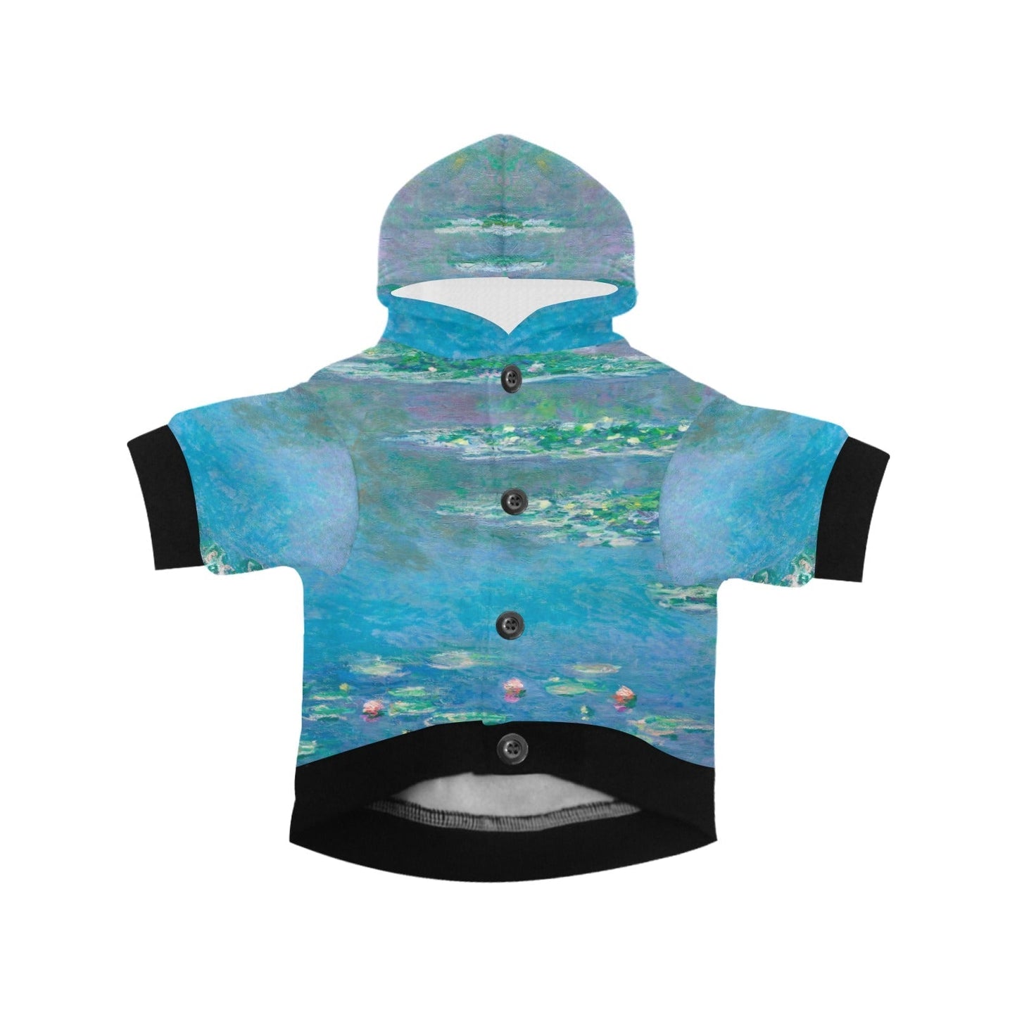 Pet Apparel Monet Water Lilies Button Hoodie for Daily Use main product image for dogs and cats