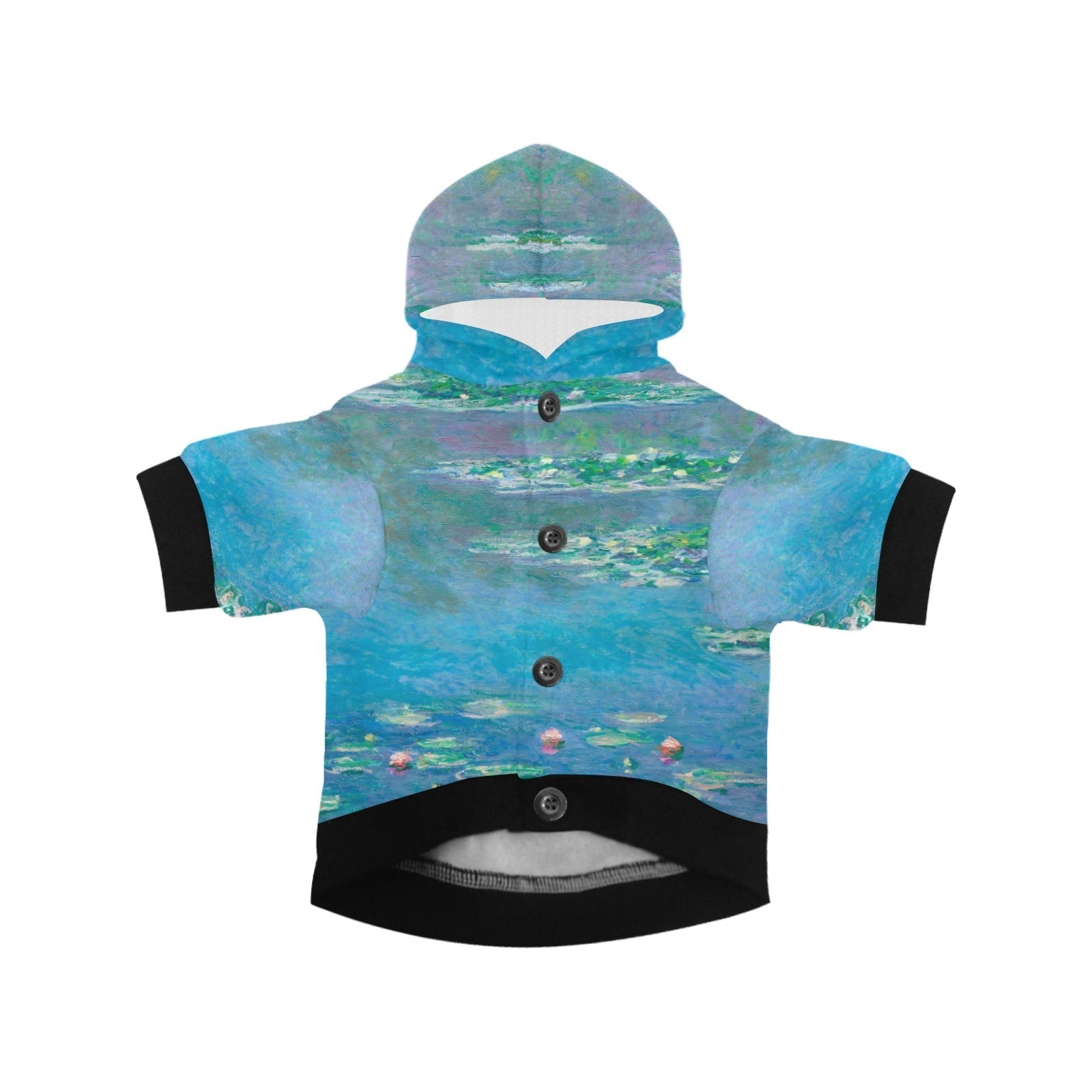 Pet Apparel Monet Water Lilies Button Hoodie for Daily Use main product image for dogs and cats
