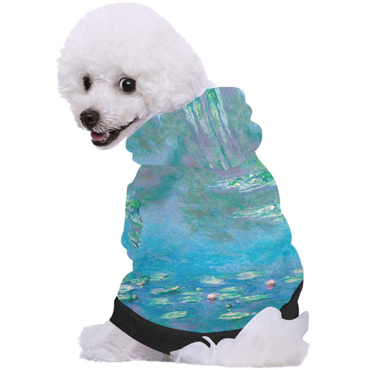 Pet Apparel Monet Water Lilies Button Hoodie for Daily Use main product image for dogs and cats