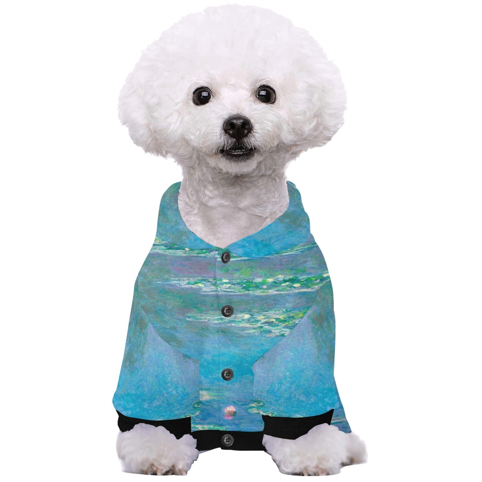 Pet Apparel Monet Water Lilies Button Hoodie for Daily Use main product image for dogs and cats