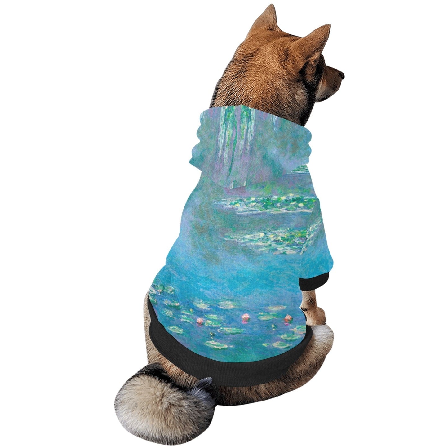 Pet Apparel Monet Water Lilies Button Hoodie for Daily Use main product image for dogs and cats