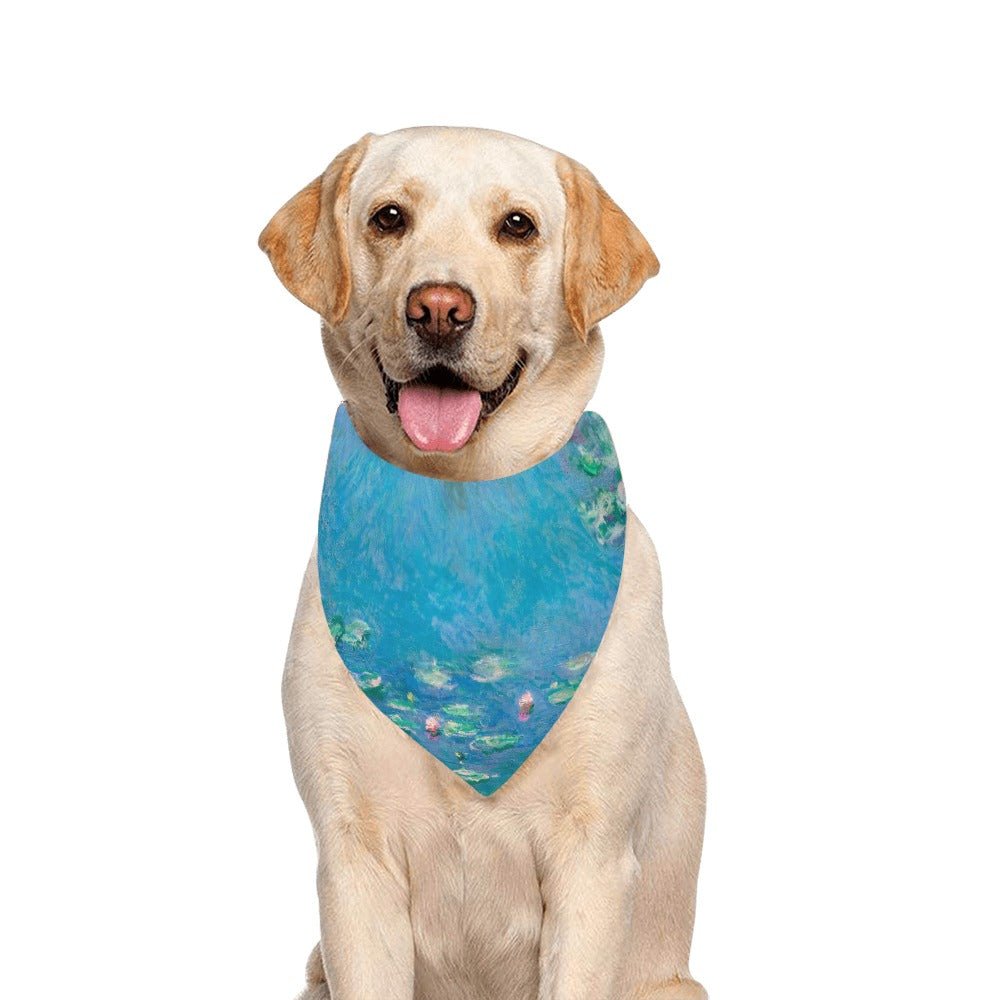 Pet Apparel Monet Water Lilies Double-Sided Bandana main product image for dogs and cats