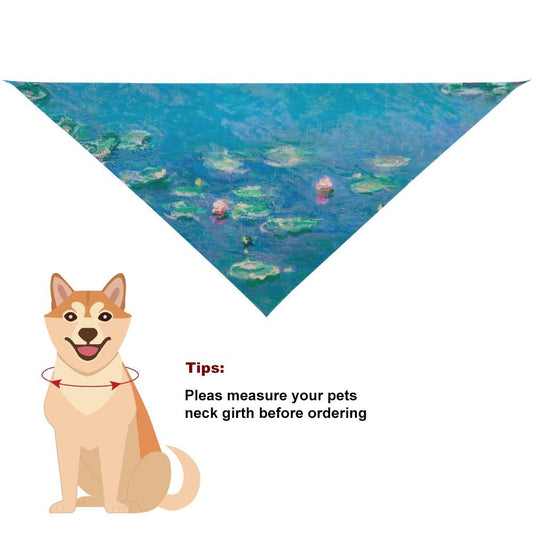 Pet Supply Monet Water Lilies Scarf for Daily Use l main product image for dogs and cats