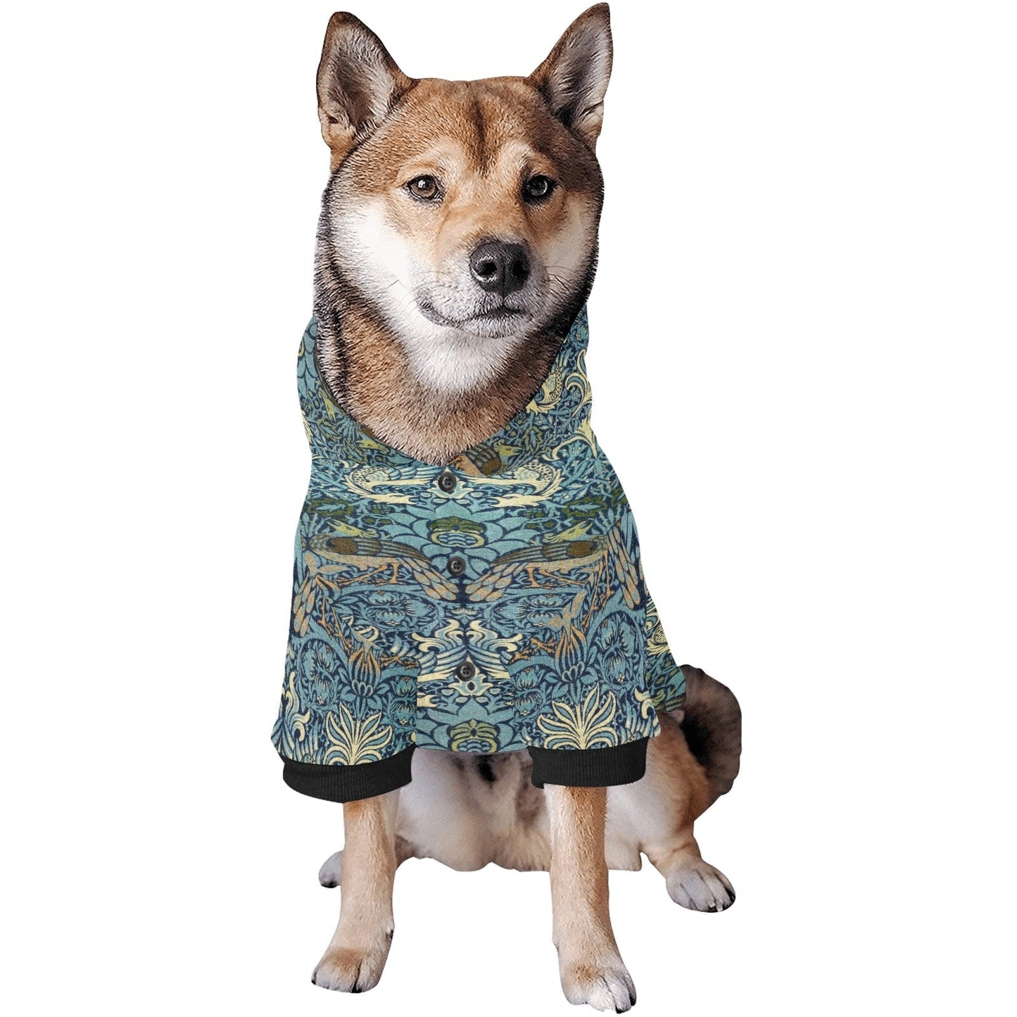 Pet Apparel Morris Peacock and Dragon Button Hoodie main product image for dogs and cats