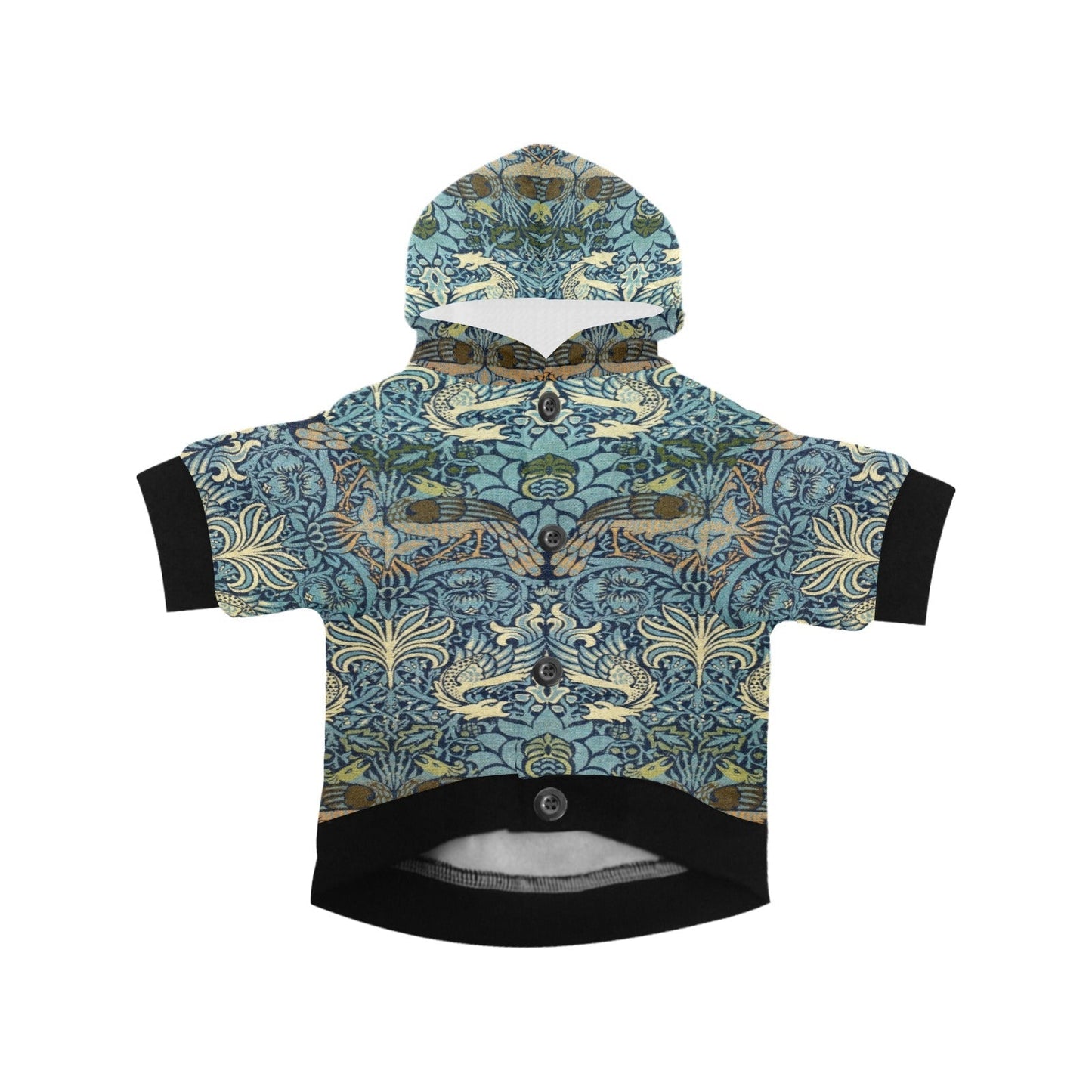 Pet Apparel Morris Peacock and Dragon Button Hoodie main product image for dogs and cats
