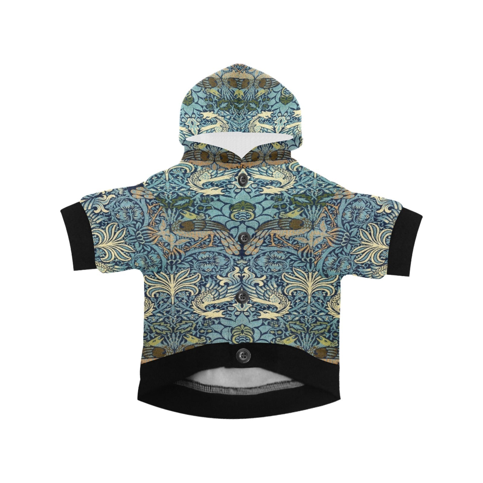 Pet Apparel Morris Peacock and Dragon Button Hoodie main product image for dogs and cats