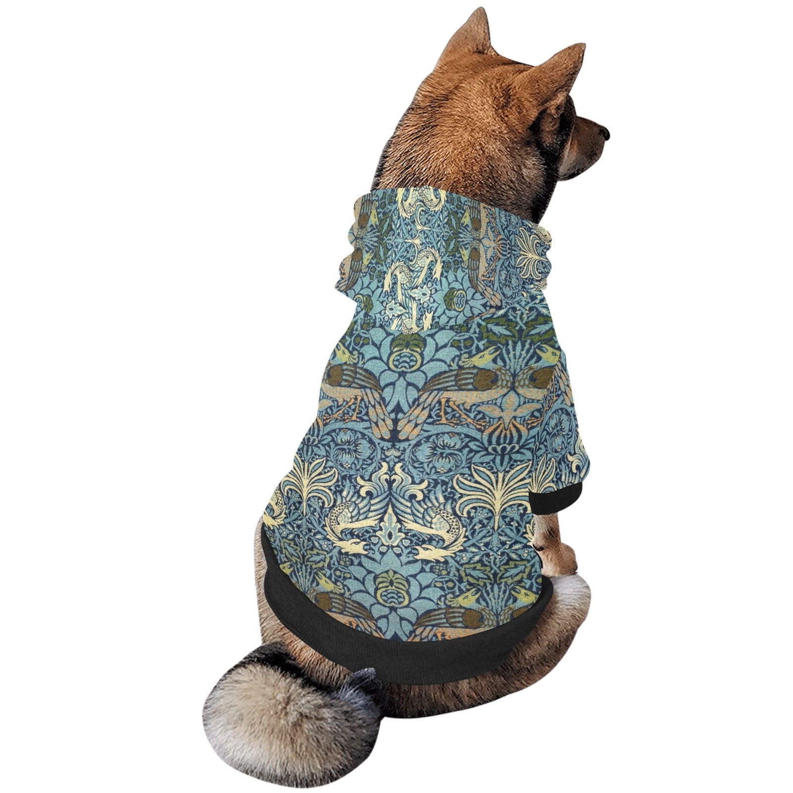 Pet Apparel Morris Peacock and Dragon Button Hoodie main product image for dogs and cats