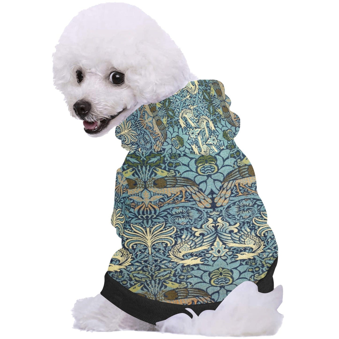 Pet Apparel Morris Peacock and Dragon Button Hoodie main product image for dogs and cats