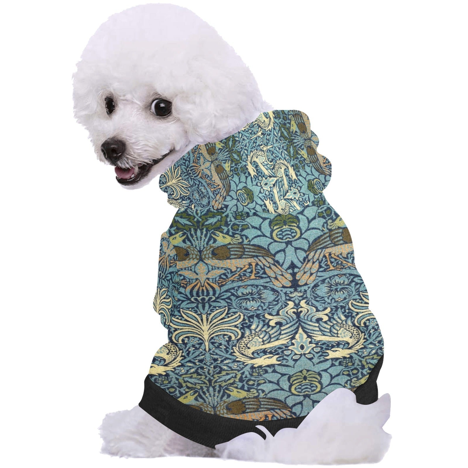 Pet Apparel Morris Peacock and Dragon Button Hoodie main product image for dogs and cats