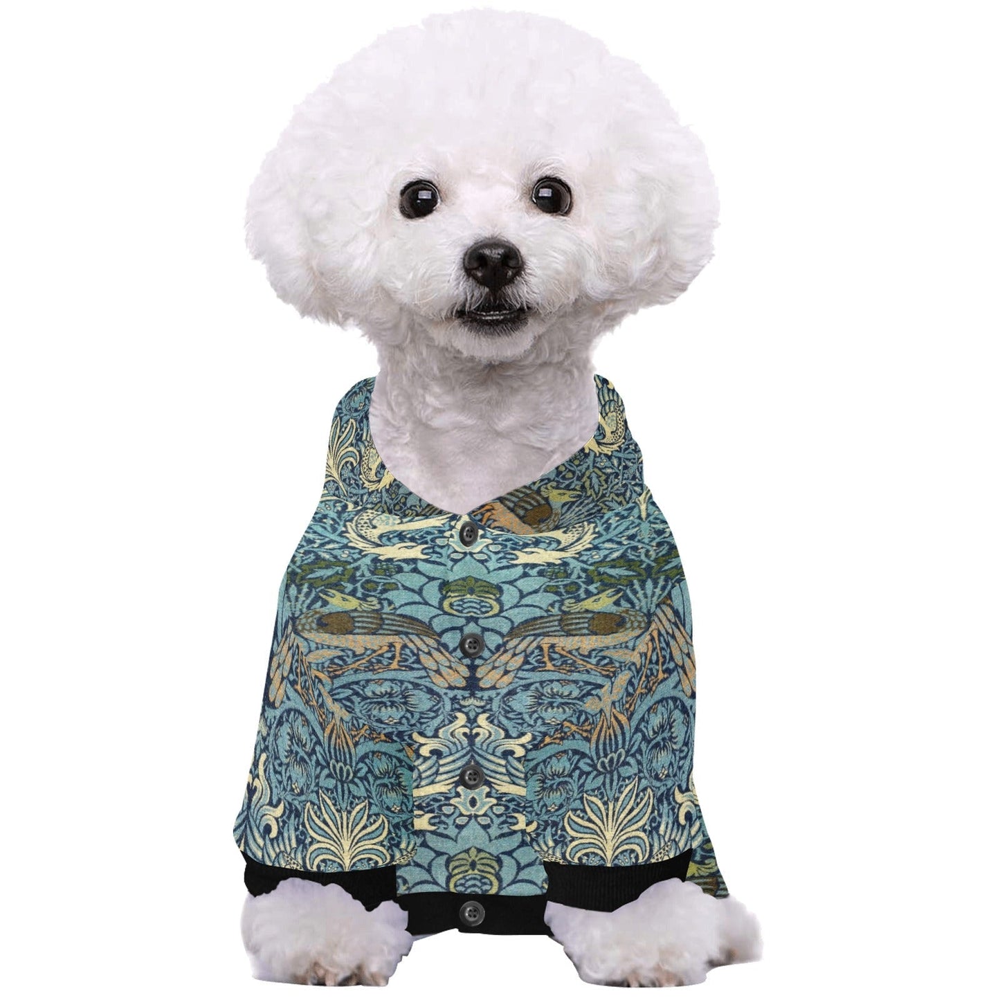 Pet Apparel Morris Peacock and Dragon Button Hoodie main product image for dogs and cats