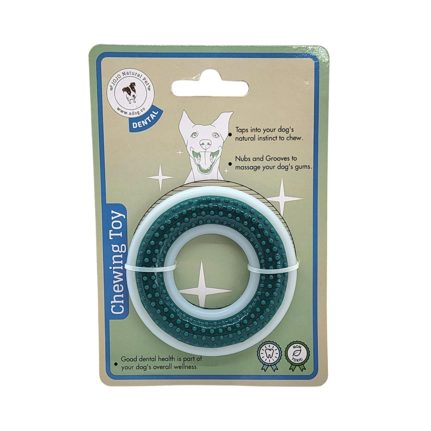 Dog Treats TPR Nylon Dental Chew Ring Toy Ideal for Essentia - detail product image for dog treats