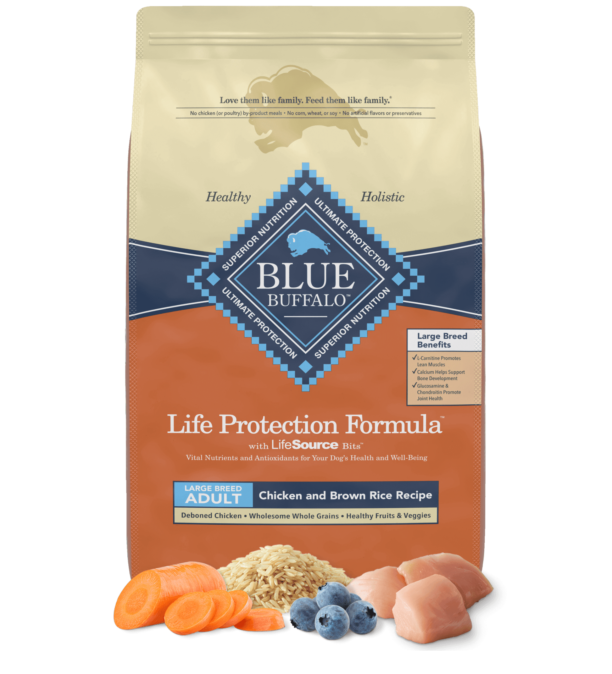 Blue Buffalo Large Breed Adult Chicken And Brown Rice Dry - main product image