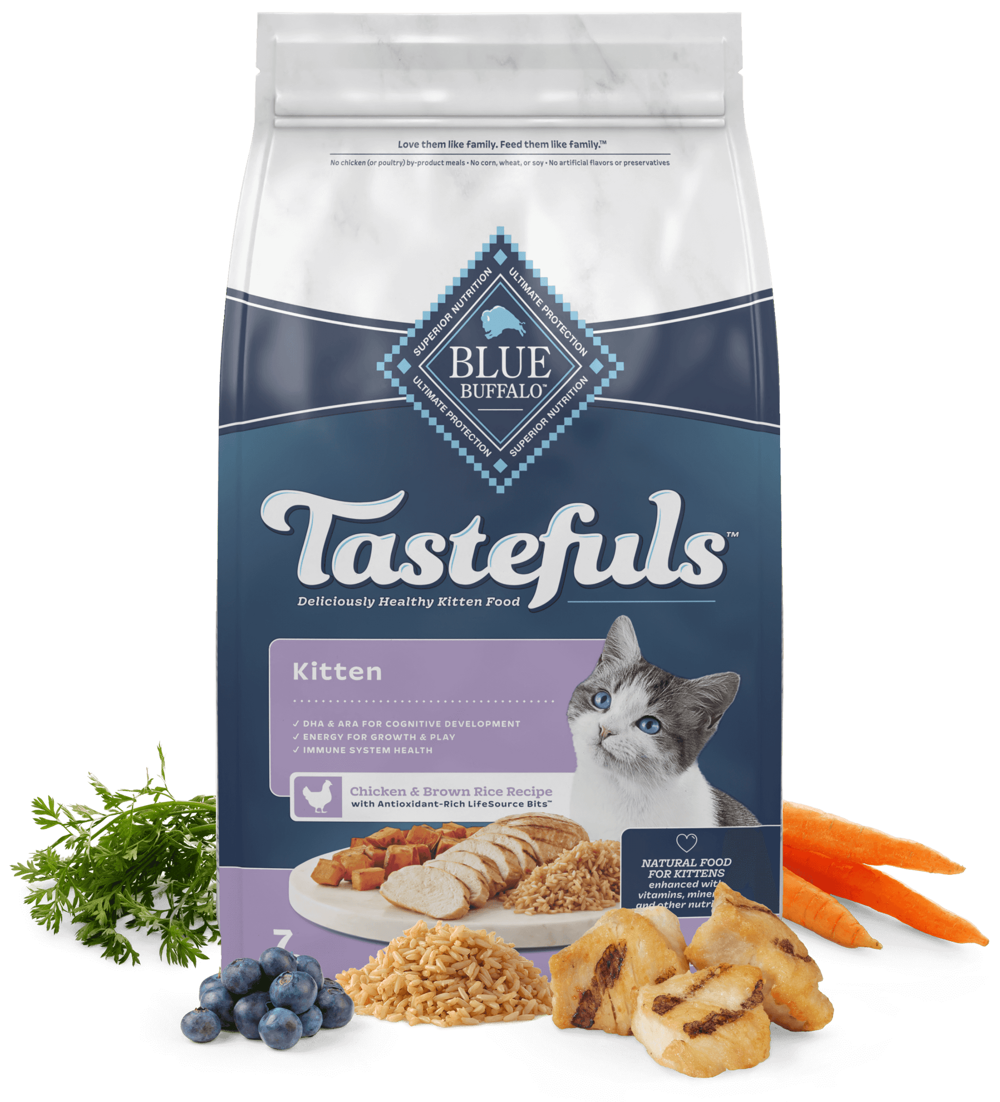 Blue Buffalo Blue Tastefuls Kitten Chicken Brown Rice Recipe - main product image