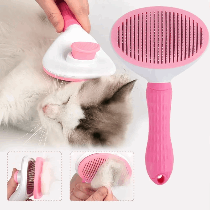 Self-Cleaning Pet Slicker Brush for Dogs, Cats & Rabbits - lifestyle view