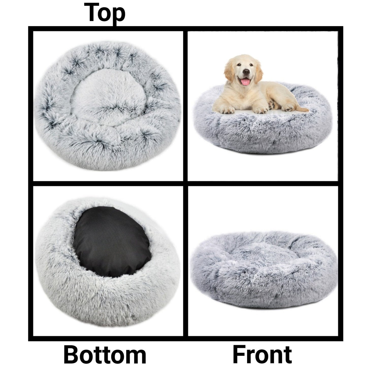 Mr. Peanut's 28" OrthoPlush� Pet Bed - Snowflake White Two Tone - close up view