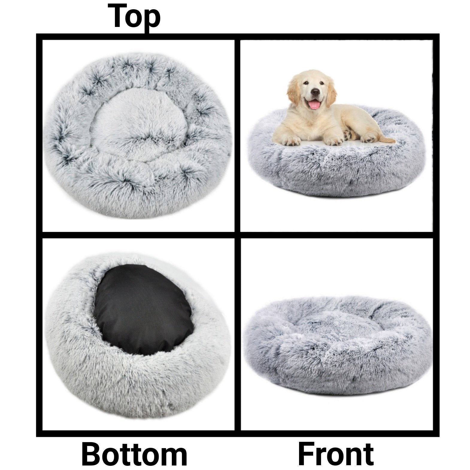 Mr. Peanut's 28" OrthoPlush� Pet Bed - Snowflake White Two Tone - close up view