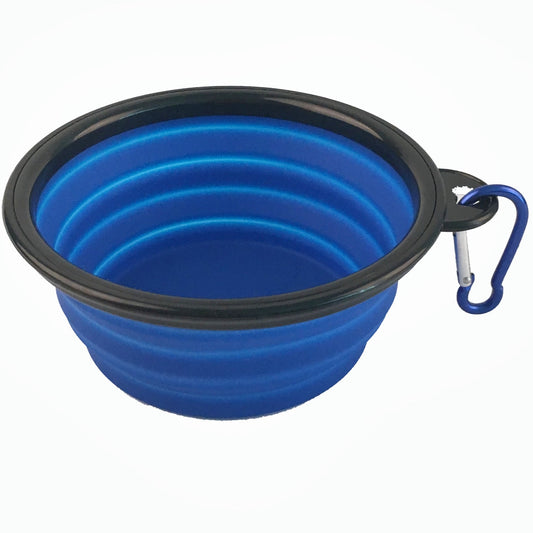 Single Blue Silicone Collapsible Travel Bowl - 12oz - main product image