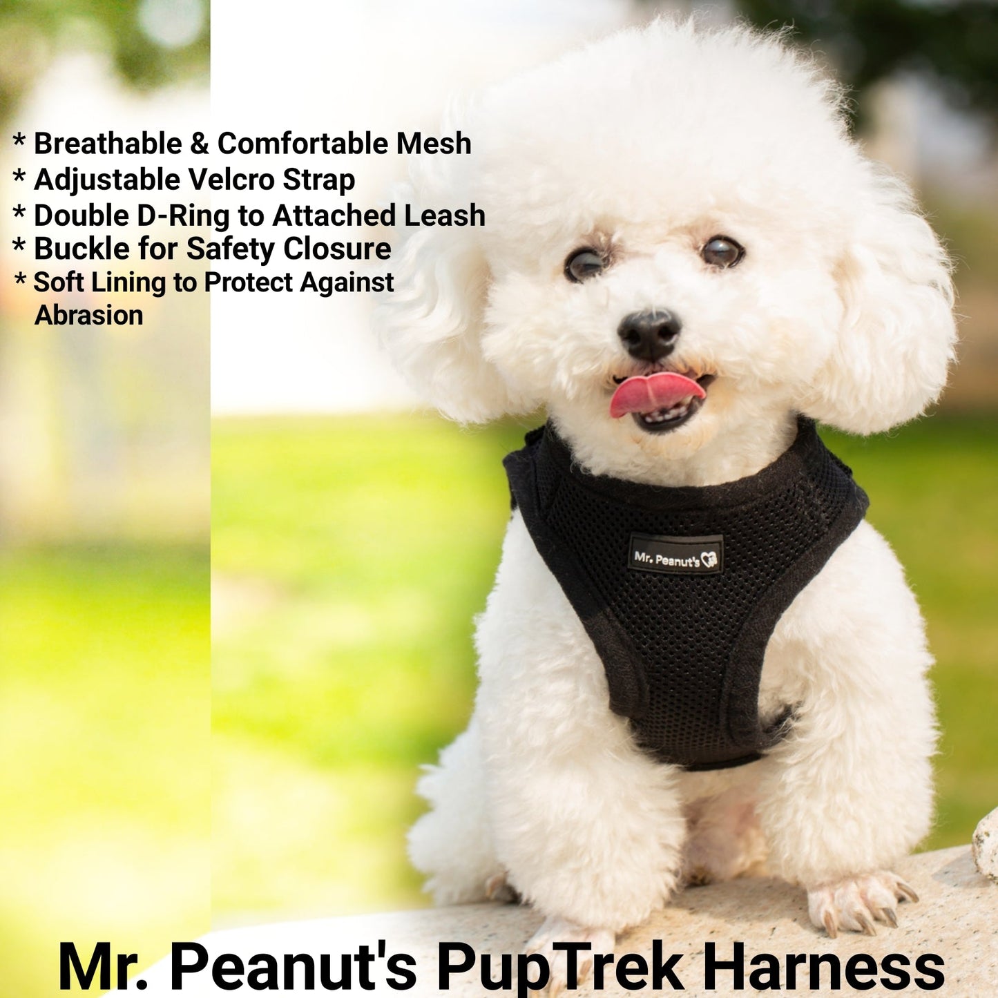 Mr. Peanut's PupTrek Soft Mesh Pet Harness with Matching Leash - Adjustable, Breathable, Choke-Free - gallery image 7