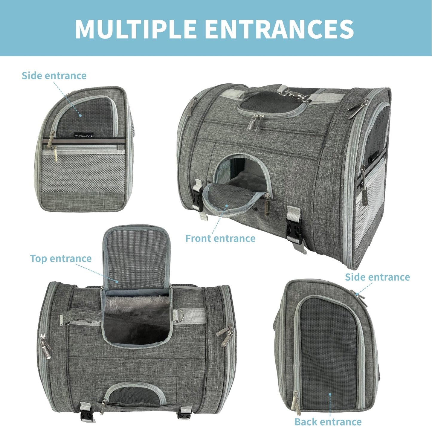 Mr. Peanut's Monterey Series Airline Compliant Horizontal Backpack Pet Carrier - gallery image 9