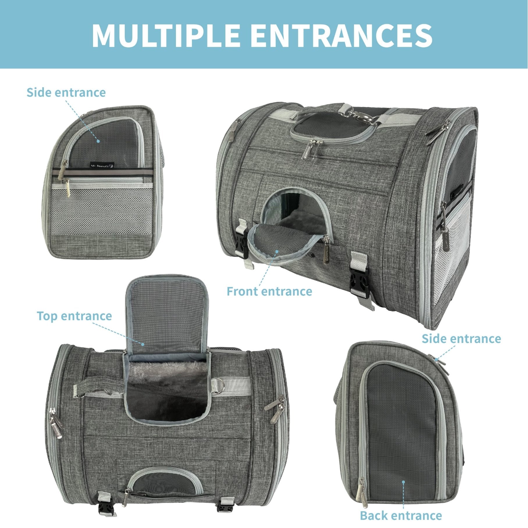 Mr. Peanut's Monterey Series Airline Compliant Horizontal Backpack Pet Carrier - gallery image 9