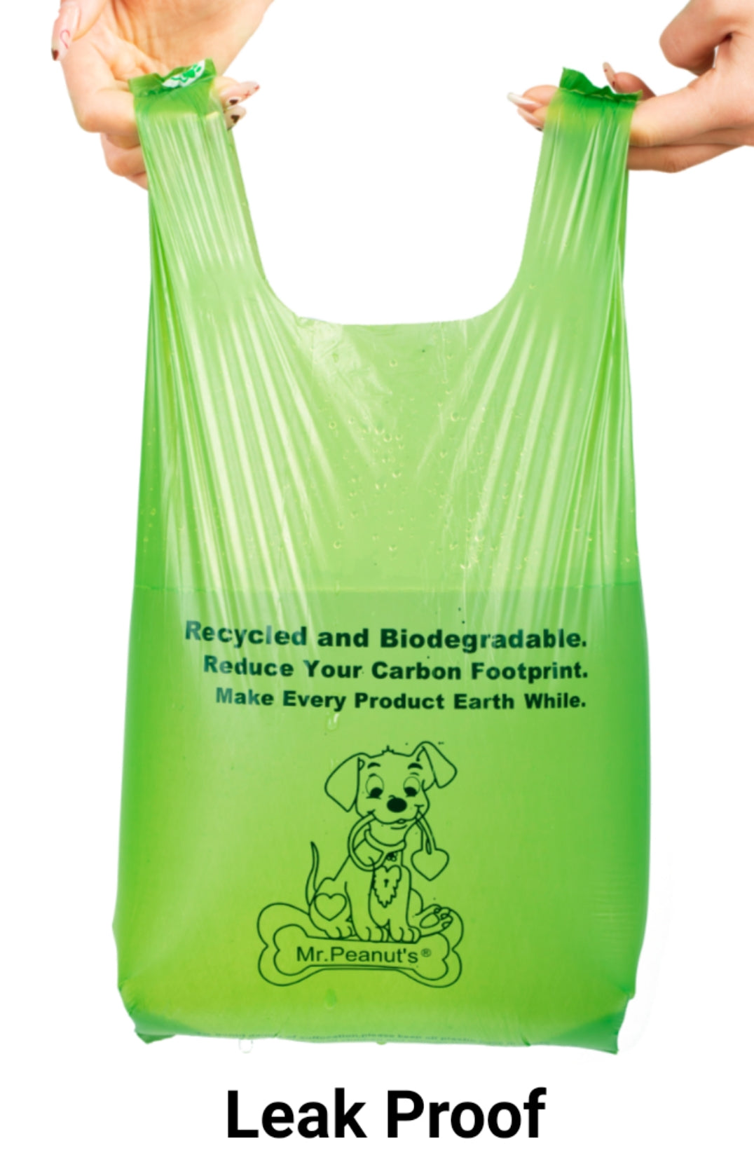 Mr. Peanut's XL Pooper Scooper Sized 13X11" BioDegradable BioPlastic Recycled Plant Based Waste Bags - 160 Count - gallery im