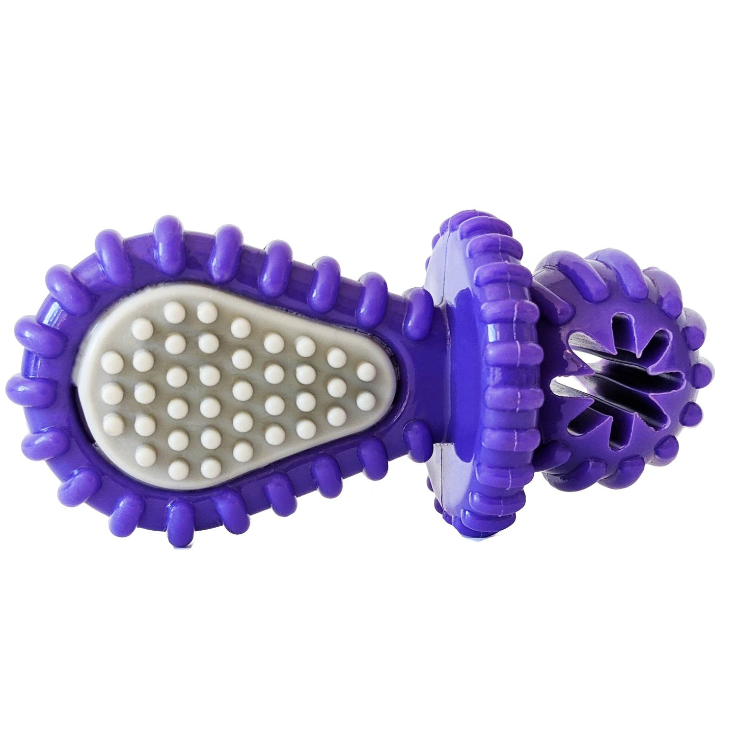 Dog Treats Purple Rubber Dental Pacifier Toy Ridges Treat - close up product image for dog treats