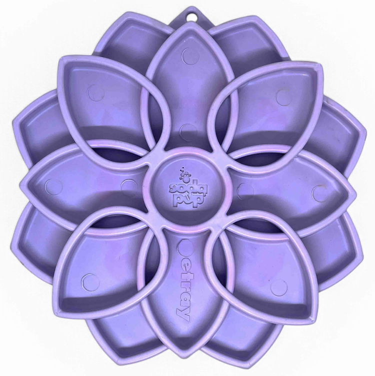 Mandala Softie Etray Shallow Slow Feeder Dog Bowl With Cups - main product image