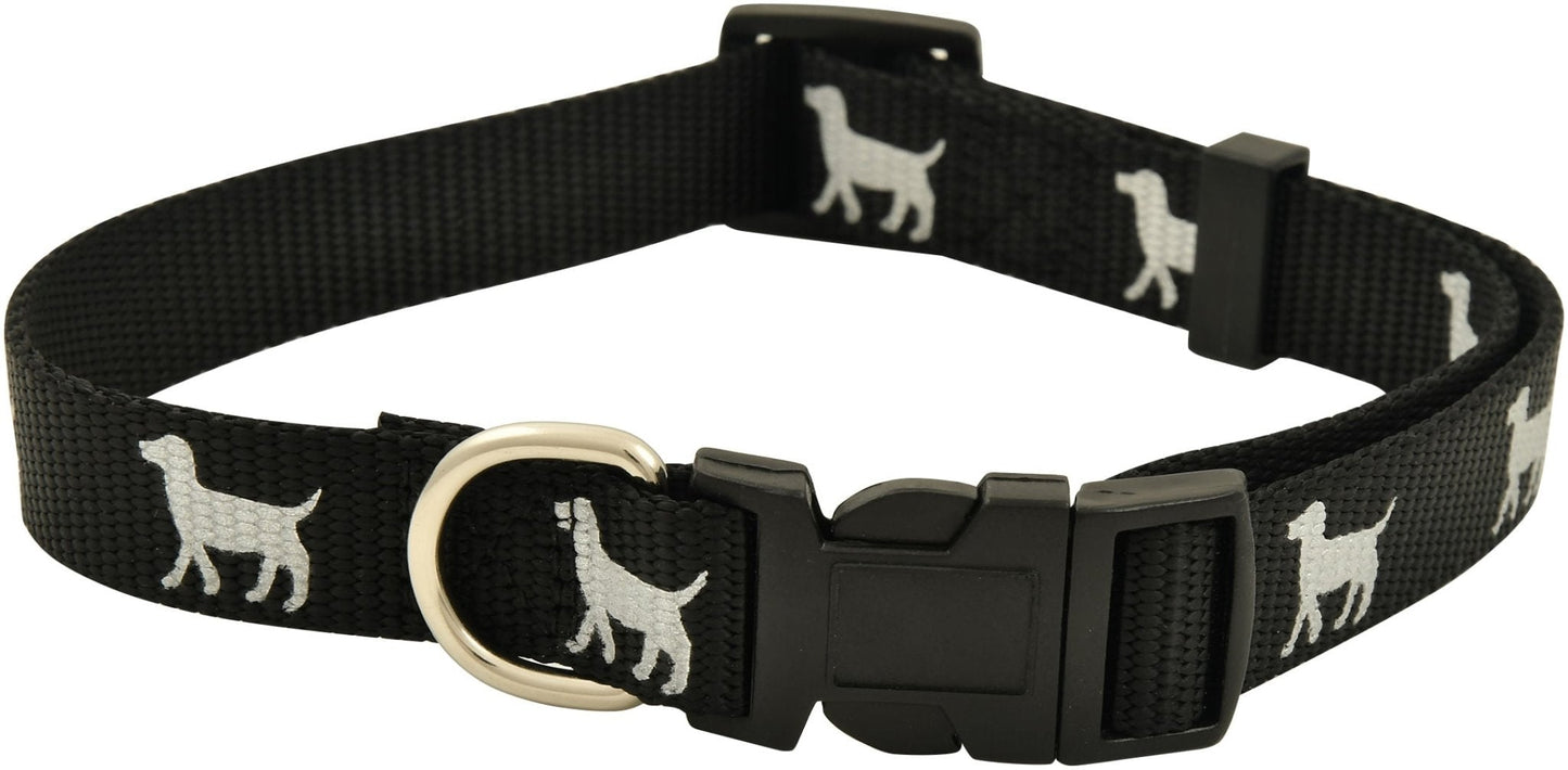 Jeffers Reflective Hound Series Adjustable Nylon Dog Collars - close up view