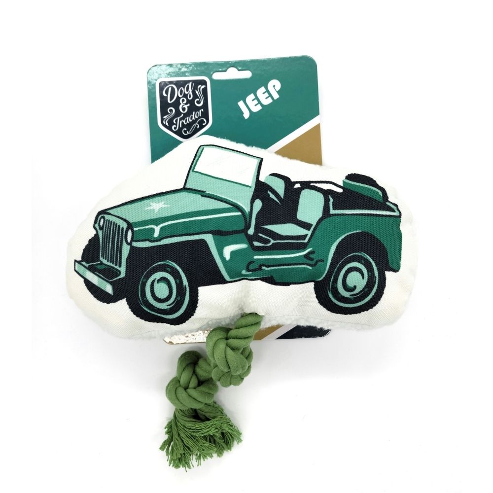 Dog Toy Country Living Retro Army Jeep with Squeaker Crinkle - gallery product image for dog toy
