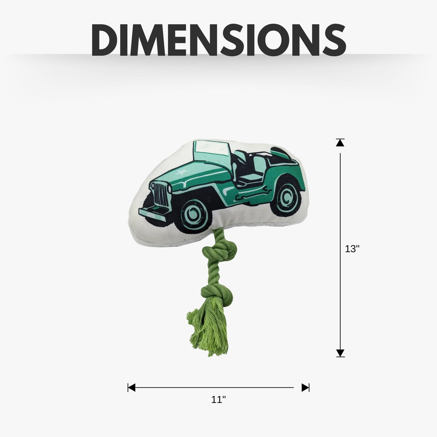 Dog Toy Country Living Retro Army Jeep with Squeaker Crinkle - gallery product image for dog toy