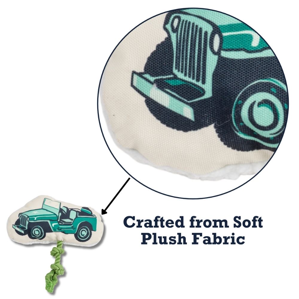 Dog Toy Country Living Retro Army Jeep with Squeaker Crinkle - gallery product image for dog toy